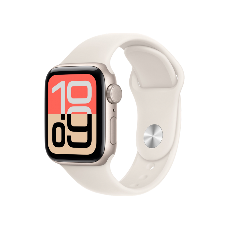 Apple Watch SE 3 40mm Aluminum Case with Starlight Sport Band - S/M MEH34 GPS, Starlight