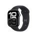Apple Watch Series 10 GPS, 42 мм, корпус из алюминия цвета «чёрный уголь» с чёрным спортивным ремешком — M/L, MWWF3