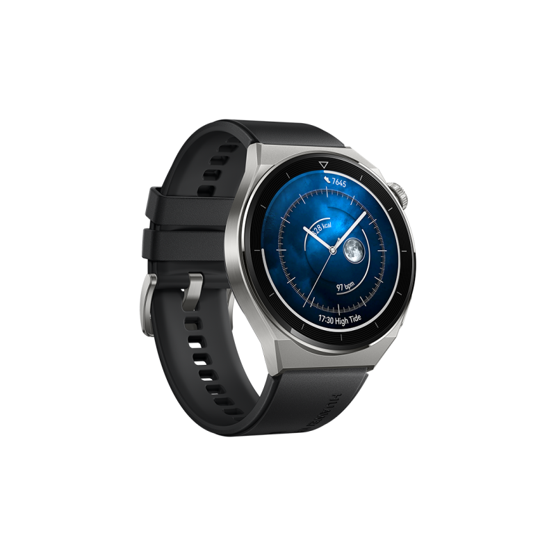 HUAWEI WATCH GT 3 Pro 46mm, Titanium Black with Fluoroelastomer Strap