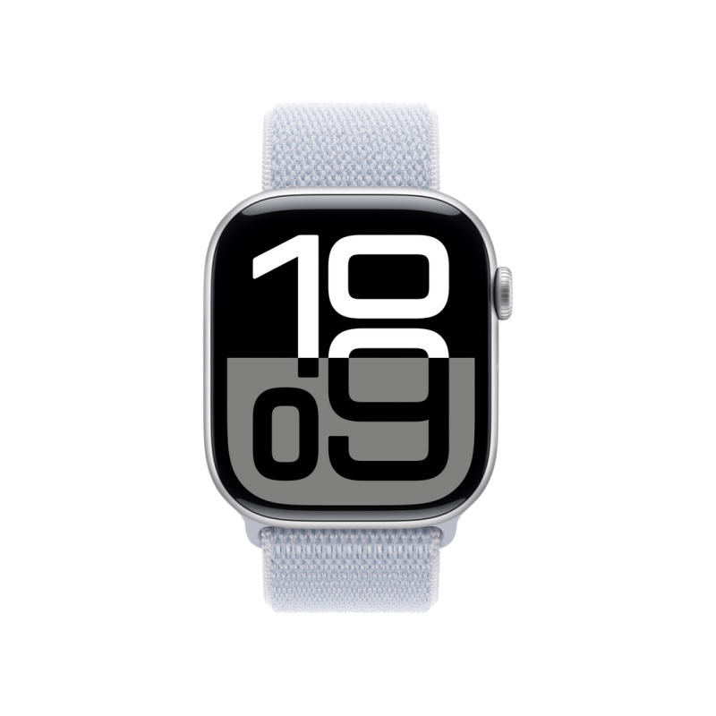 Умные часы Apple Watch Series 10 GPS, 46mm Silver, Aluminium Case with Blue Cloud Sport Loop, MWWN3