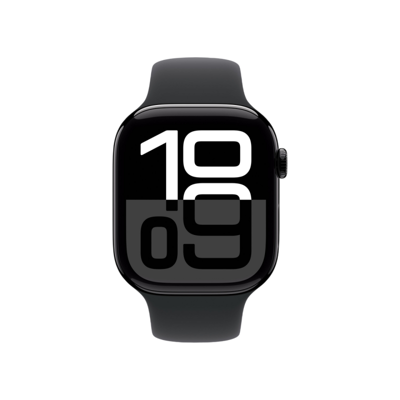 Умные часы Apple Watch Series 10 GPS, 46mm Jet Black, Aluminium Case with Black Sport Band - M/L, MWWQ3