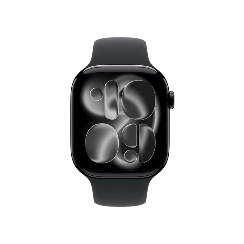 Apple Watch Series 11 GPS, 46mm Jet Black Aluminium Case with Black Sport Band - M/L, MEUX4