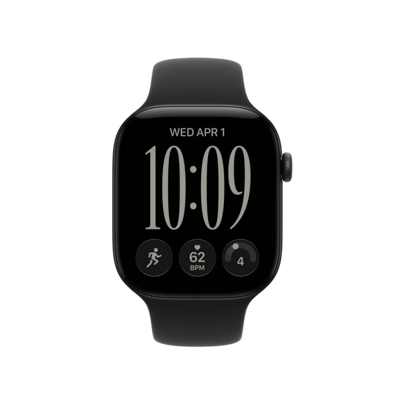 Apple Watch Series 12 GPS, 46mm Black Aluminium Case with Black Sport Band - M/L MJEL4
