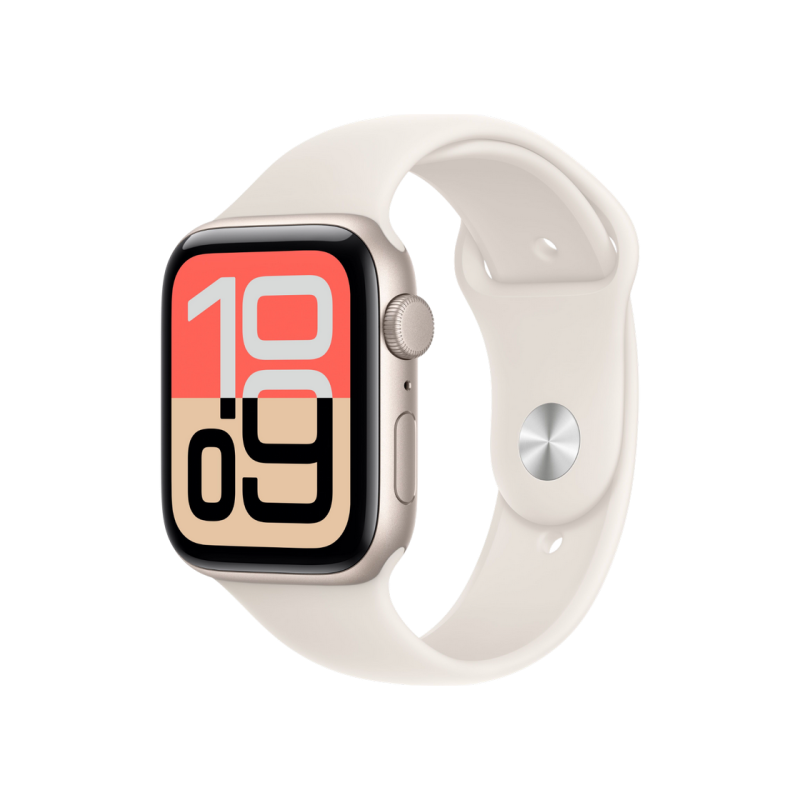 Apple Watch SE 3 44mm Aluminum Case with Starlight Sport Band - S/M MEHG4 GPS, Starlight
