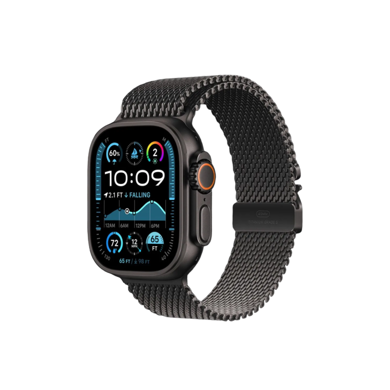 Smartwatch Apple Watch Ultra 2 GPS + Cellular, 49mm BlackTitanium Case with Black Titanium Milanese Loop - Medium, MX5U3