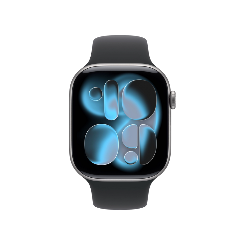 Apple Watch Series 11 GPS, 46mm Space Gray Aluminium Case with Black Sport Band - M/L, MEV44