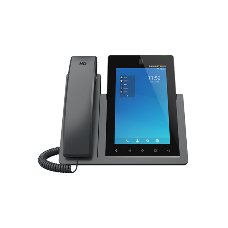 Grandstream GXV3470 Видео, 16 SIP, 16 линий, Android, 7-дюймовый сенсорный экран IPS, PoE, Wi-Fi 6, черный