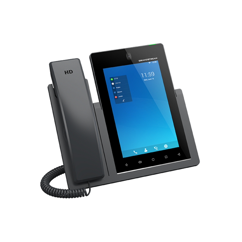 Grandstream GXV3470 Видео, 16 SIP, 16 линий, Android, 7-дюймовый сенсорный экран IPS, PoE, Wi-Fi 6, черный
