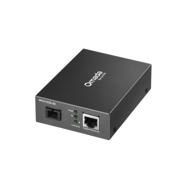 1000MB RJ45 to 1000M SC fiber Converter MC212CS-20, Send: 1310nm, Receive: 1550nm, Up to 20km (replacing FC311B-20