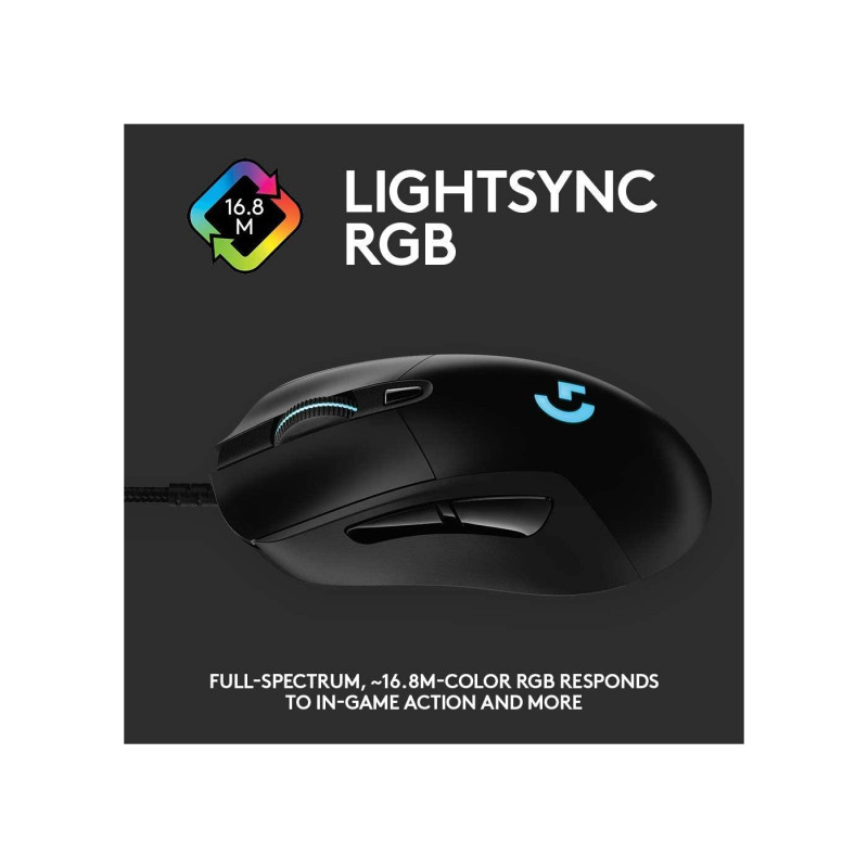 Мышь Logitech G403 Hero, Black, LO 910-005632
