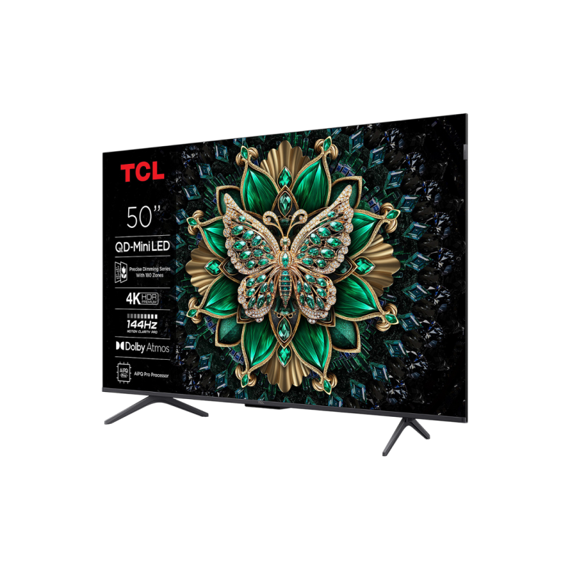 50" LED SMART TV TCL 50C61K, Quantum Dot MiniLED, 4K UHD, Google TV, Black