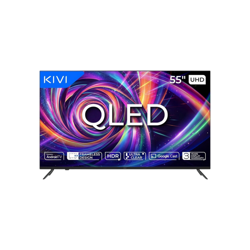 55" LED SMART TV KIVI 55U7000MB, QLED, 4K UHD, Android TV, Black