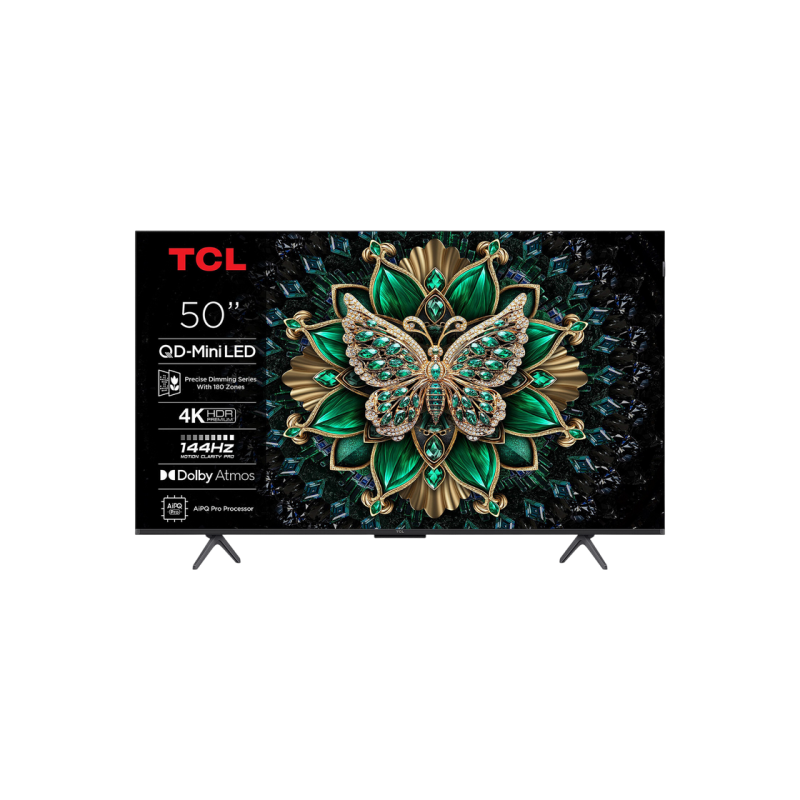 50" LED SMART TV TCL 50C61K, Quantum Dot MiniLED, 4K UHD, Google TV, Black