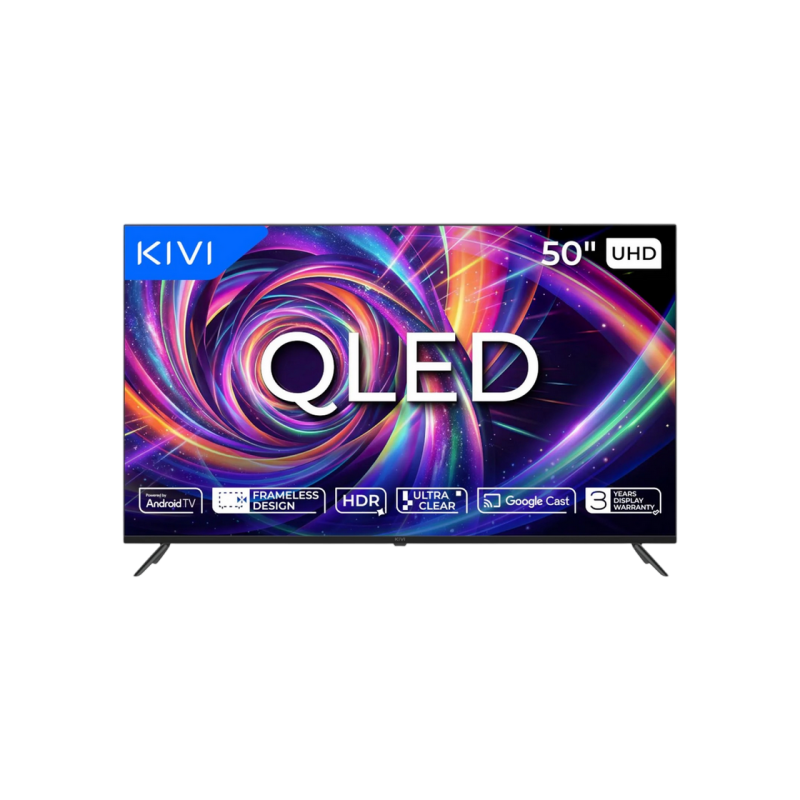 50" LED SMART TV KIVI 50U7000MB, QLED, 4K UHD, Android TV, Black