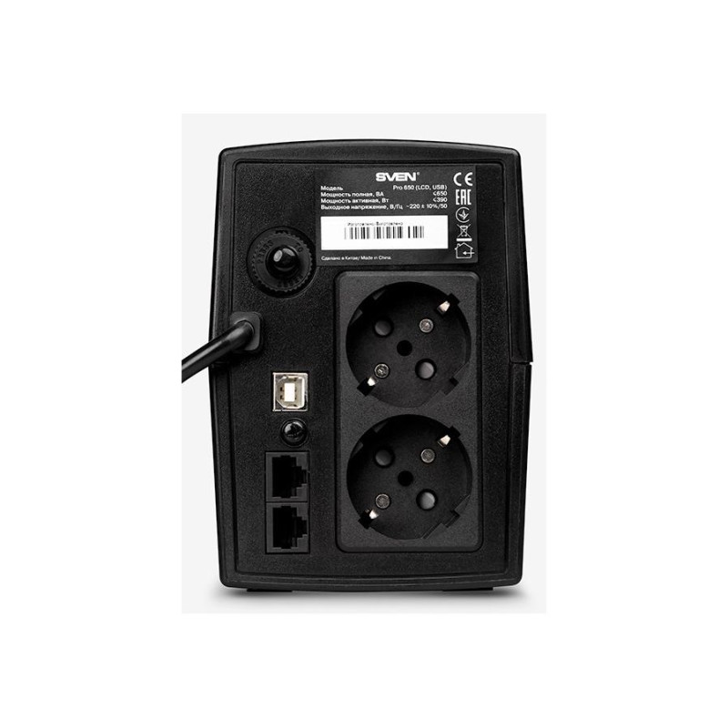 ИБП Sven Pro 650 (LCD,USB), Black