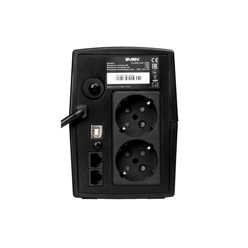 ИБП Sven Pro 650 (LCD,USB), Black