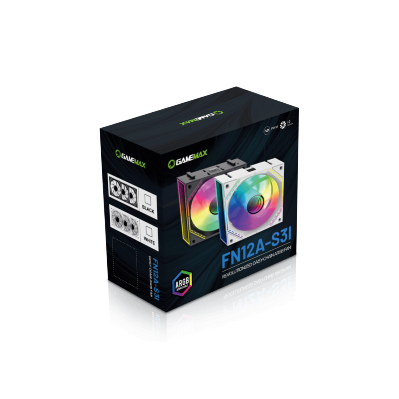 Кулер для корпуса Gamemax FN12A-S3I, Black