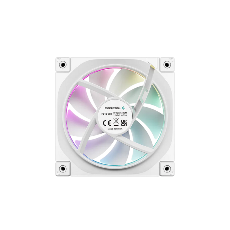 PC Case Fan Deepcool FL12 SE WH 3in1 kit, 120x20x25mm, ≤28.67 dB, 50.74CFM, 400-1900RPM, PWM, ARGB, 4-Pin Fan &