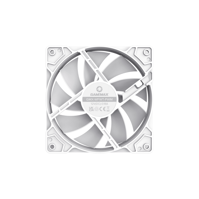 PC Case Fan GAMEMAX GMX-WFWT-PWM, 120mm, 9 blades, PWM, <30dB, 41 CFM, 800-1600RPM, Hydraulic bearing, 4pin(M/F