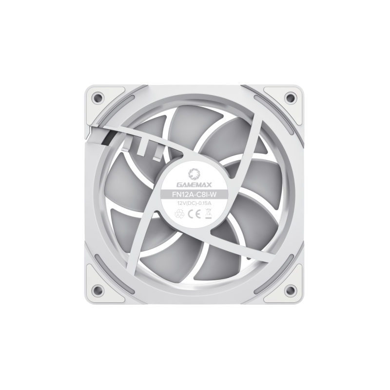 Кулер для корпуса Gamemax FN12A-C8I-W, White
