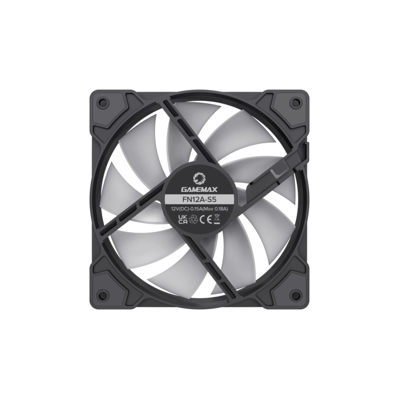 Кулер для корпуса Gamemax FN12A-S5, Black