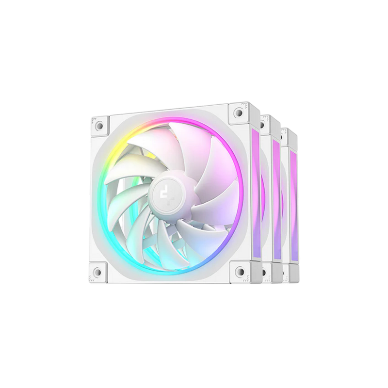 PC Case Fan Deepcool FL12 SE WH 3in1 kit, 120x20x25mm, ≤28.67 dB, 50.74CFM, 400-1900RPM, PWM, ARGB, 4-Pin Fan &