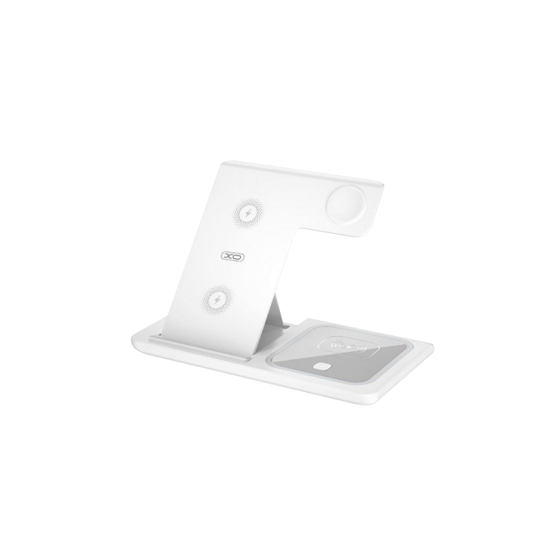 Беспроводное зарядное устройство XO, 3 в 1, WX023, белое (с поддержкой Apple)