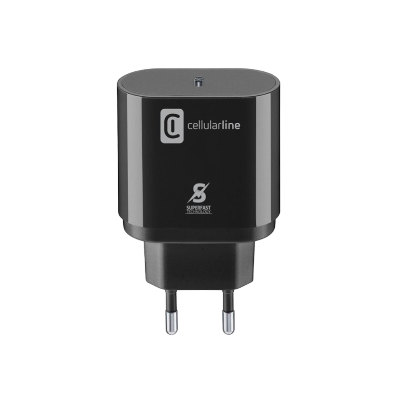 Зарядное устройство Cellularline, Type-C, 25 Вт, черное
