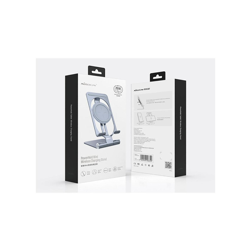 Беспроводное зарядное устройство Nilkin PowerHold Mini, 15 Вт, серое