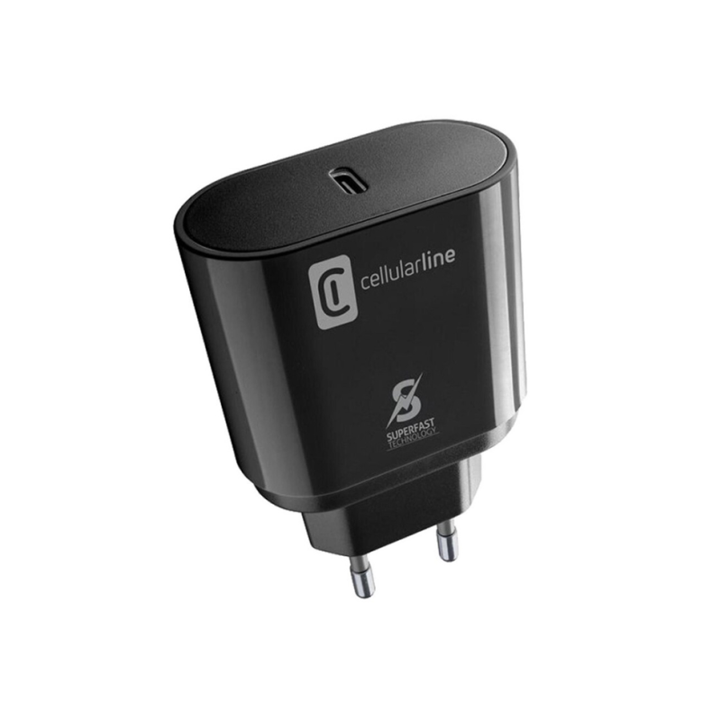 Зарядное устройство Cellularline, Type-C, 25 Вт, черное