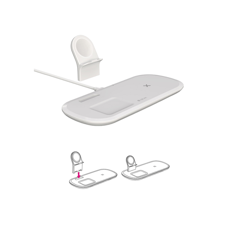 Беспроводное зарядное устройство Devia Smart 3-в-1 15 Вт, белое