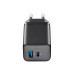 Зарядное устройство GAN Cellularline, 2 порта, PD + USB, 45 Вт, черное