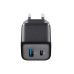 Зарядное устройство GAN Cellularline, 2 порта, PD + USB, 30 Вт, черное