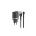 XPower Travel Adapter, Fast Charge QC3.0 + Micro Cable, Black