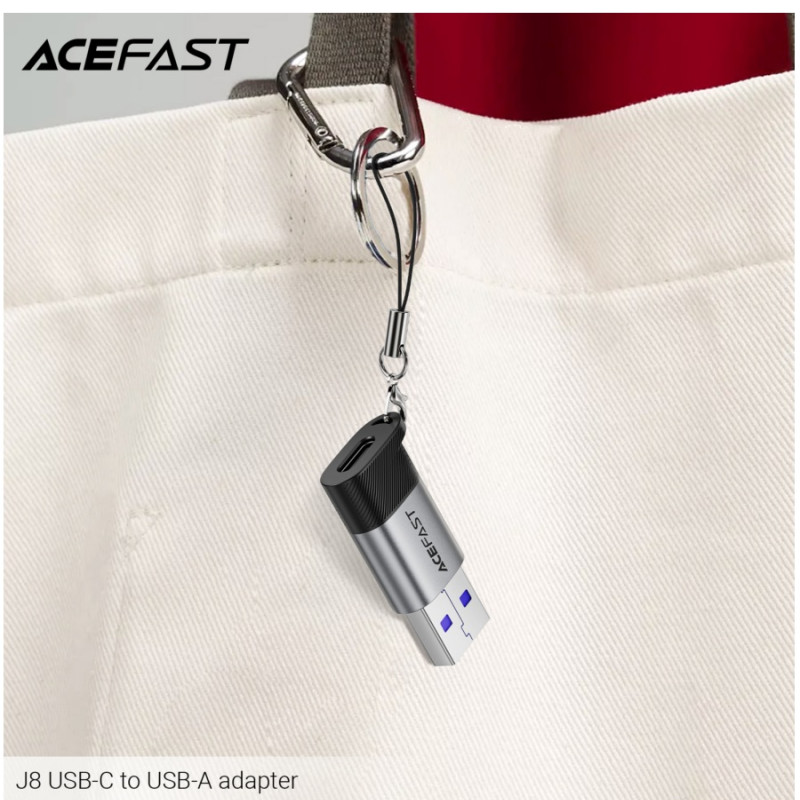 Adapter USB-C to USB-A, Acefast J8, Metal Gray