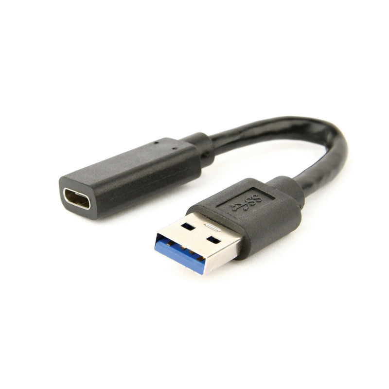 Адаптер USB Type-C - USB 3.1 - Gembird A-USB3-AMCF-01, кабель-переходник с USB 3.1 на Type-C, гнездо, 10 см, Черный
