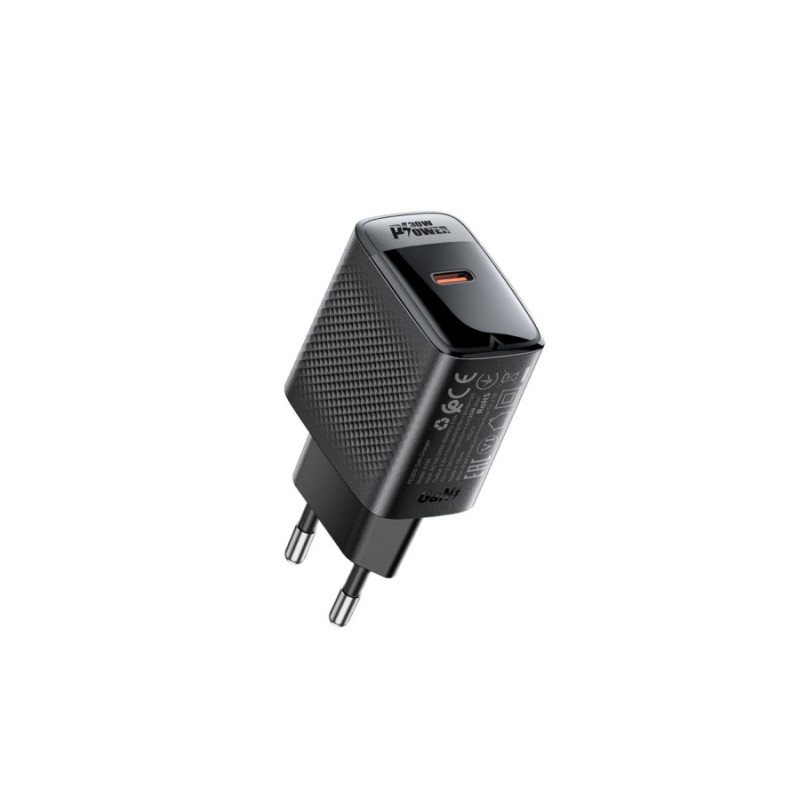 Зарядное устройство Acefast A102 PD30W, GaN single USB-C charger, Black