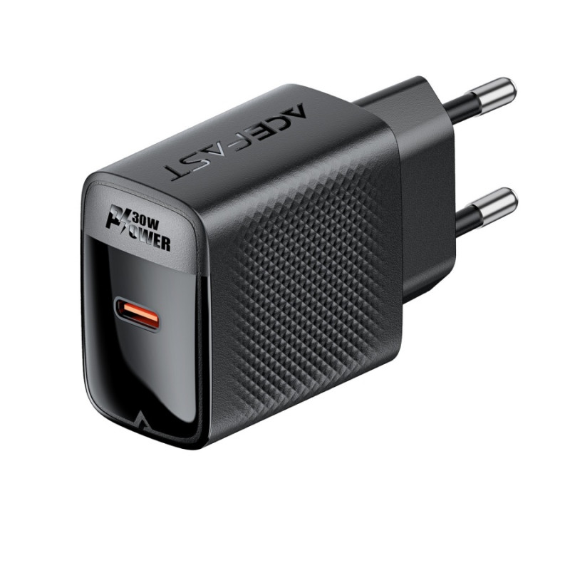 Зарядное устройство Acefast A102 PD30W, GaN single USB-C charger, Black