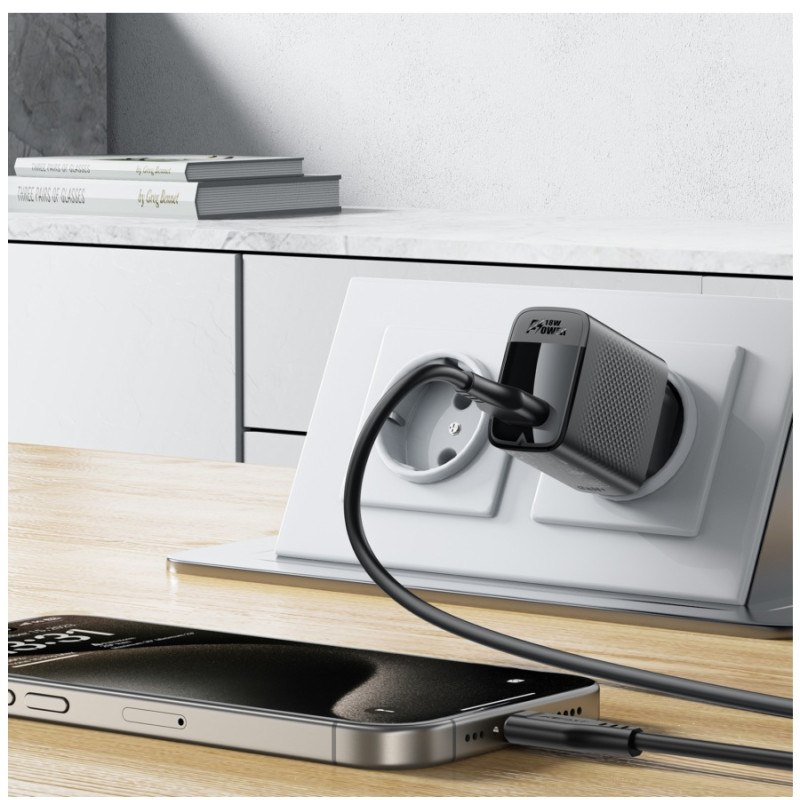 Зарядное устройство Acefast A90 QC18W, GaN single USB-A charger set, Black