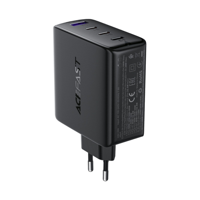 Зарядное устройство Acefast A94 PD100W, GaN (3xUSB-C+USB-A) charger, Black