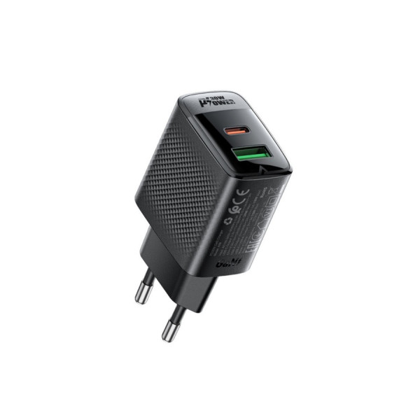 Зарядное устройство Acefast A98 PD30W, GaN (USB-C+USB-A) charger, Black