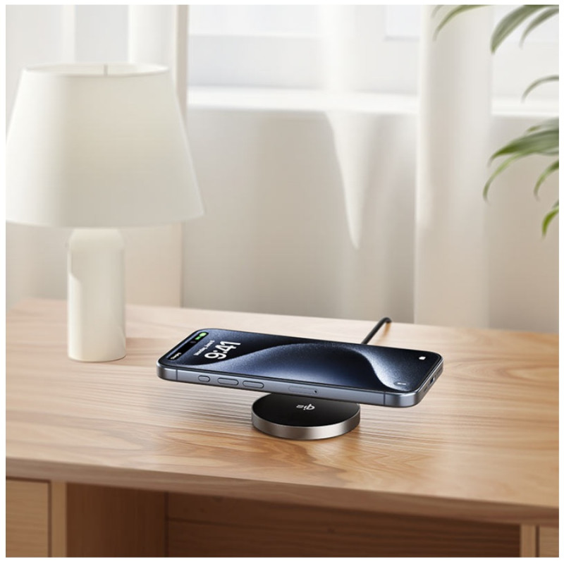 Зарядное устройство Acefast E24 QI2, desktop magnetic wireless charger with cable, Metal Gray