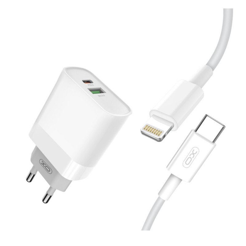 XO L64, Type-C Cable, Quick Charge 3.0+PD, 18W, White