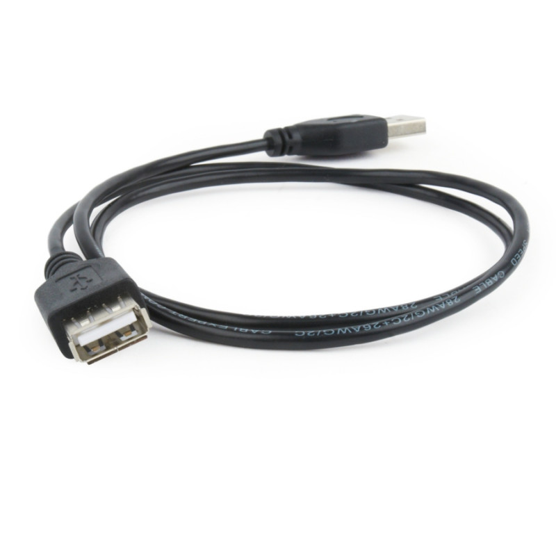 Кабель-удлинитель USB 2.0 Cablexpert CC-USB2-AMAF-75CM/300-BK, 0,75 м, Черный
