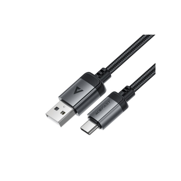 Кабель USB Type-C to USB-A 1.2m, Acefast C20-04, 3A,aluminum alloy charging data cable, Black