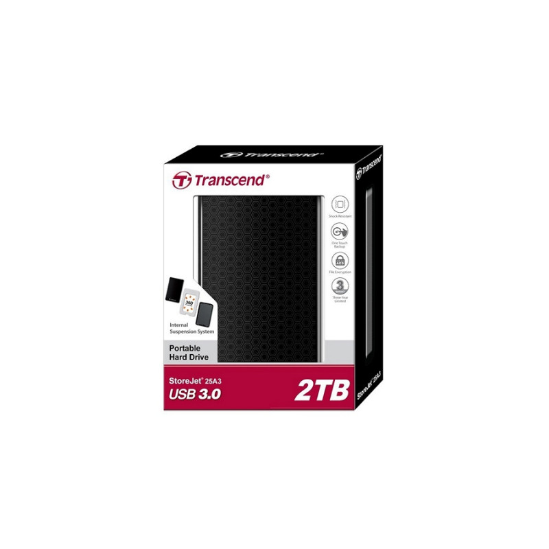 HDD Extern 2.0TB Transcend StoreJet 25A3, Black