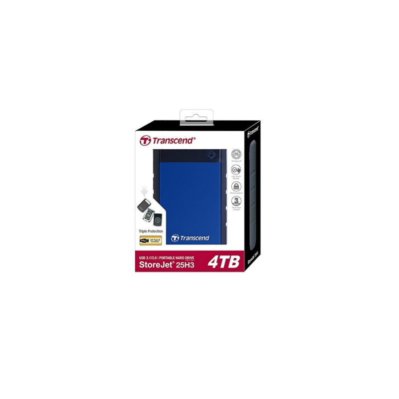 Внешний жесткий диск 4.0TB Transcend StoreJet 25H3B, Navy Blue