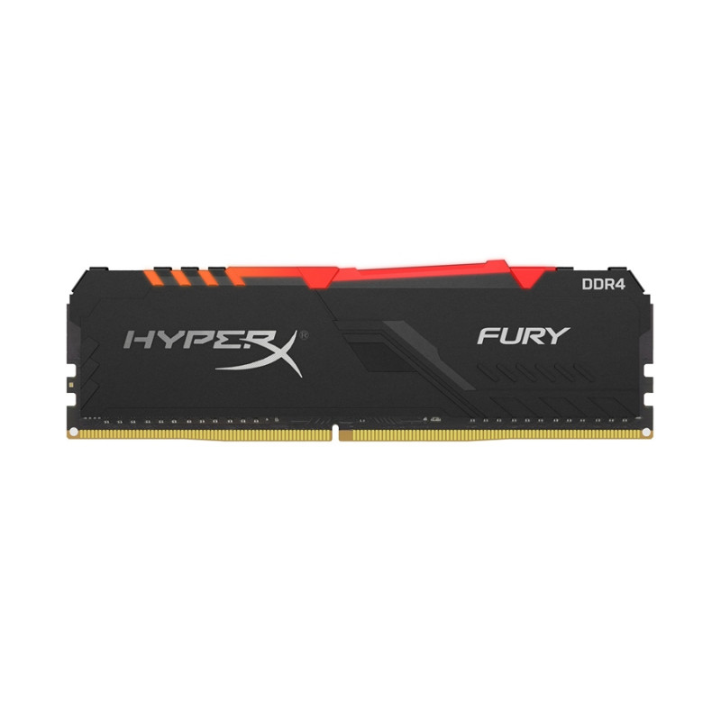 16GB DDR4-3733  Kingston HyperX® FURY DDR4 RGB, PC29800, CL19, 1.35V, Auto-overclocking, Asymmetric BLACK heat spreader, Intel XMP Ready, Dynamic RGB