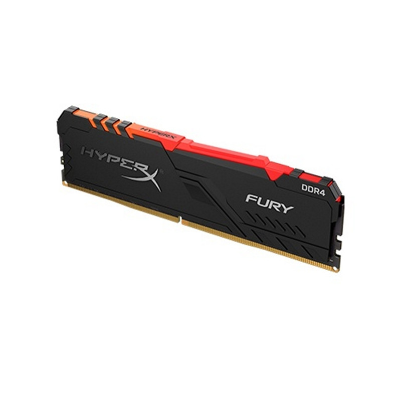 16GB DDR4-3733 Kingston HyperX® FURY DDR4 RGB, PC29800, CL19, 1.35V, Auto-overclocking, Asymmetric BLACK heat spreader, Intel XMP Ready, Dynamic RGB
