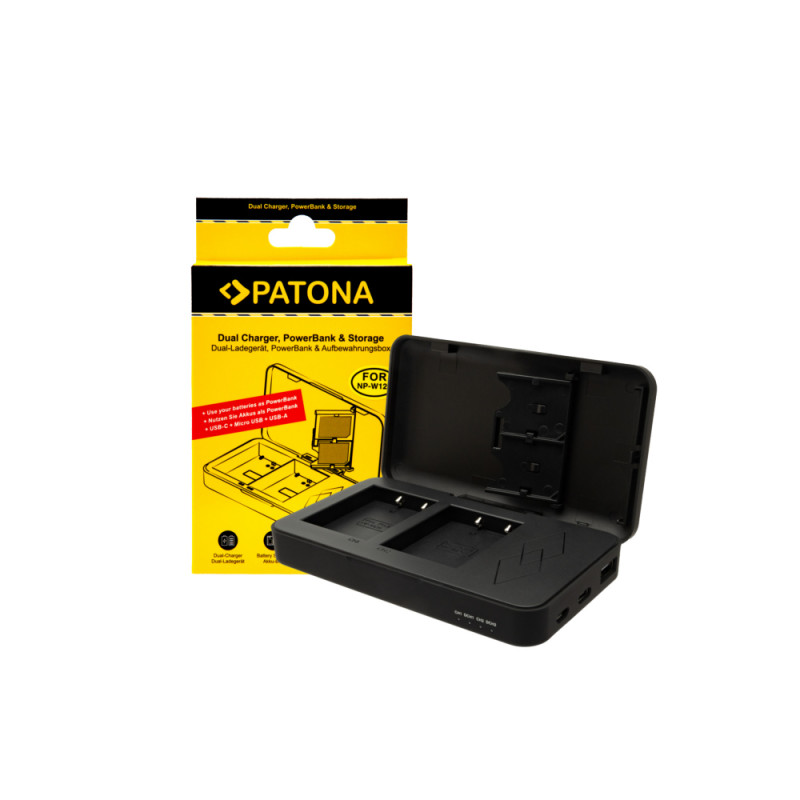 Incarcator Patona Platinum Retro Dual Charging Case USB-C for Fuji NP-W126